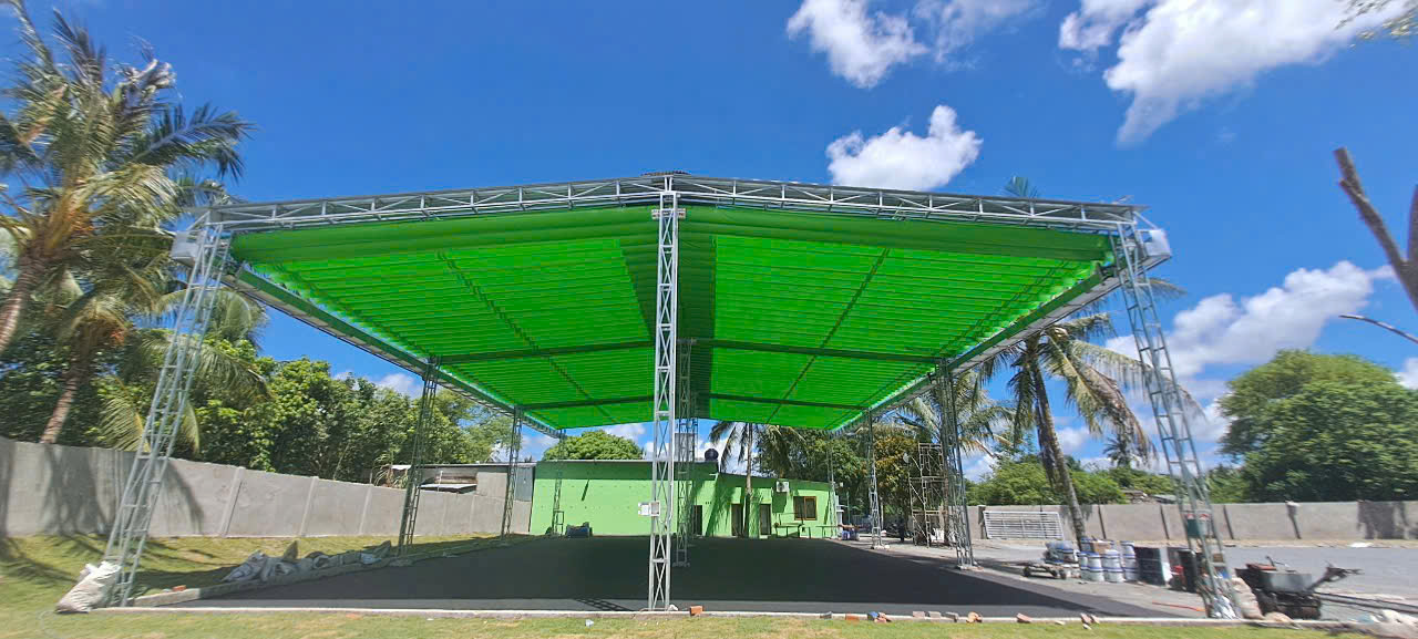 mái bạt xếp sân pickleball