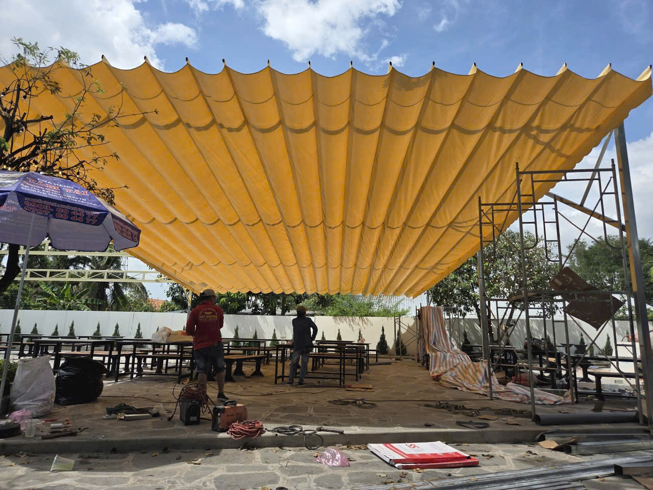 Mái bạt xếp chất lượng giá rẻ Long An