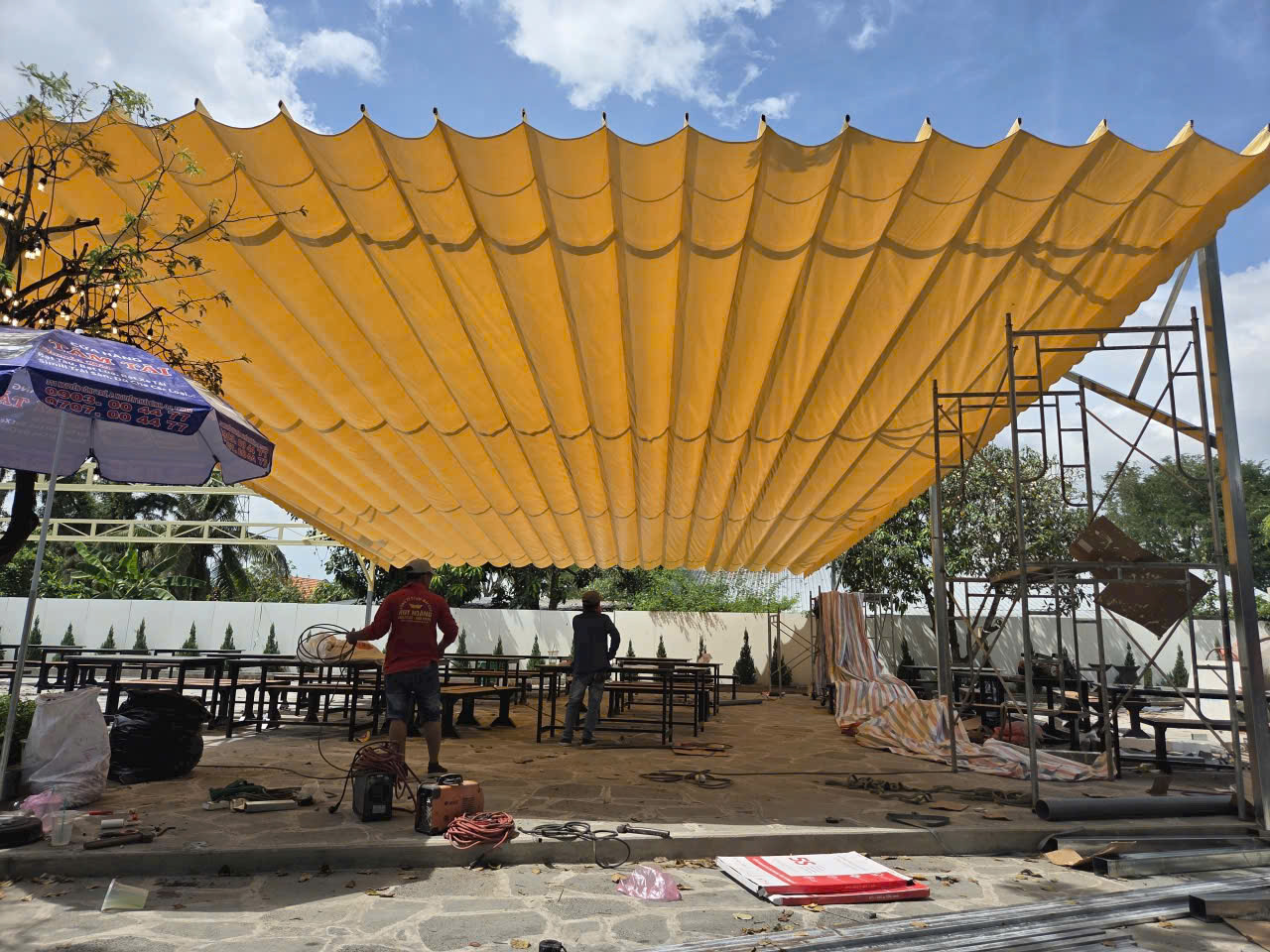 Mái bạt xếp chất lượng giá rẻ Long An