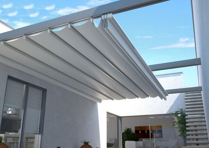 MÁI XẾP DI ĐỘNG CHE DƯỚI TẤM KÍNH